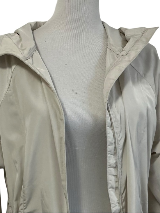 Athleta Womens Solar Wind & Rain Anorak Jacket Sz Medium Oatmeal Hooded - Picture 7 of 15